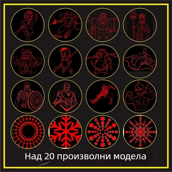 Yirui Носталгична лазерна прожекция за деца от пост-80-те — мулти-шаркова проекция, инфрачервен лазерен указател, забавление за котки