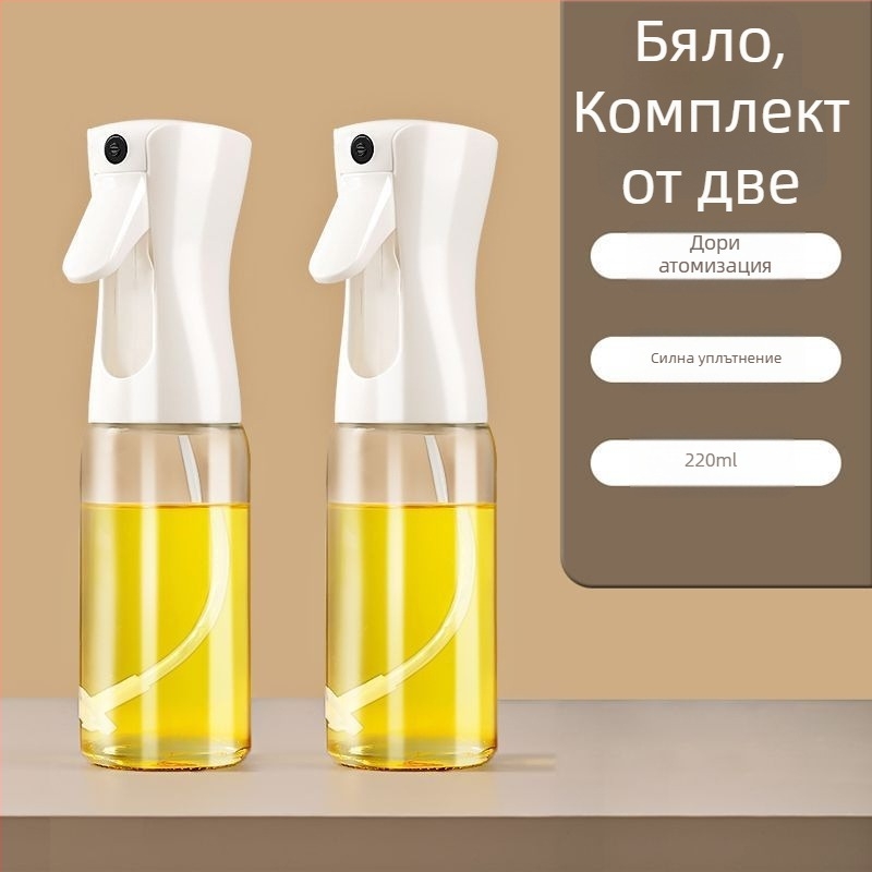Стъклена бутилка за пръскане на масло за кухнята — автоматично отваряне и затваряне, прост и модерен дизайн, съд за масло, пусната през 2025 г.
