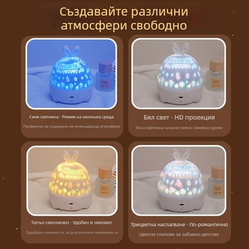 Прожектор за звездно небе с музикална кутия — детска нощна лампа, USB или батерия, с функция за звук, без смарт управление, монтаж: Тайван