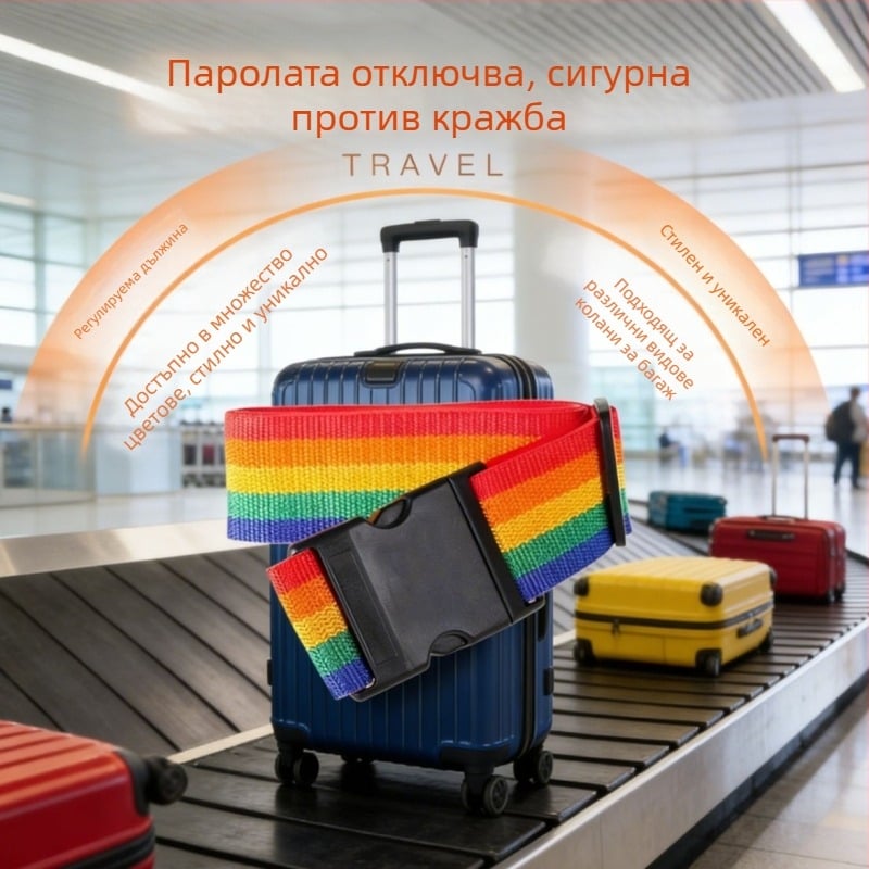 Стягаща лента за багаж – платно, против кражба, райета, марка Peng Yi