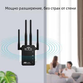 WiFi повторител, четири антени, двупортов, двубандов