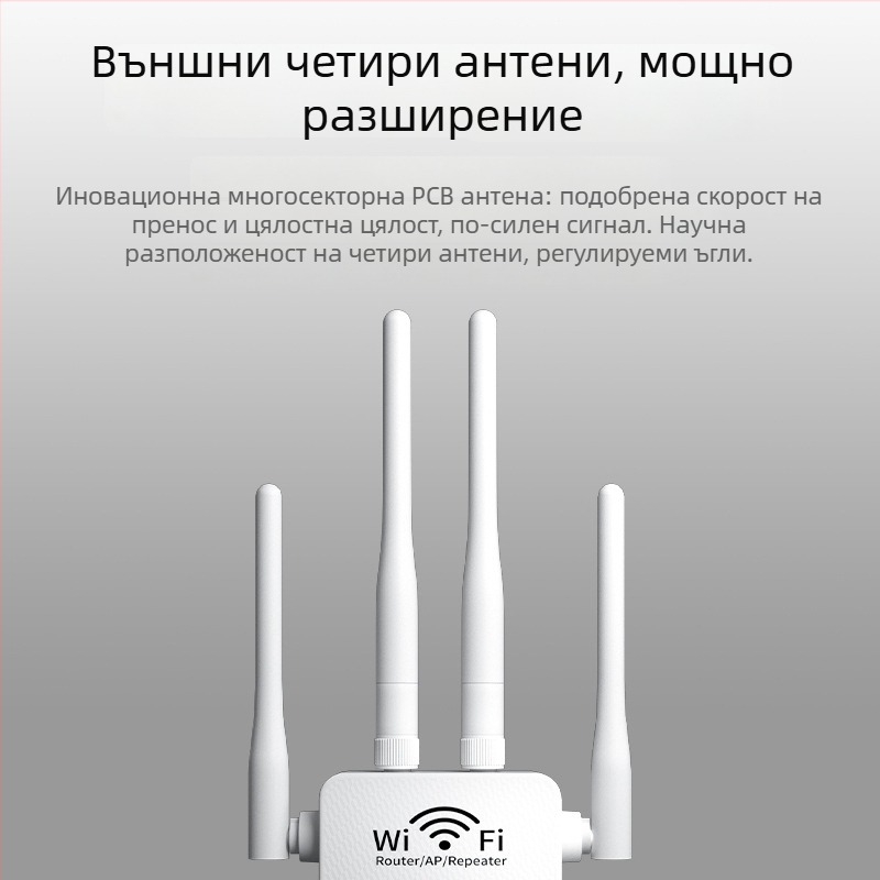 WiFi повторител, четири антени, двупортов, двубандов
