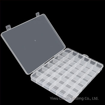 42 отделения, прозрачен PP пластмасов организатор с капак за съхранение на мъниста и малки части