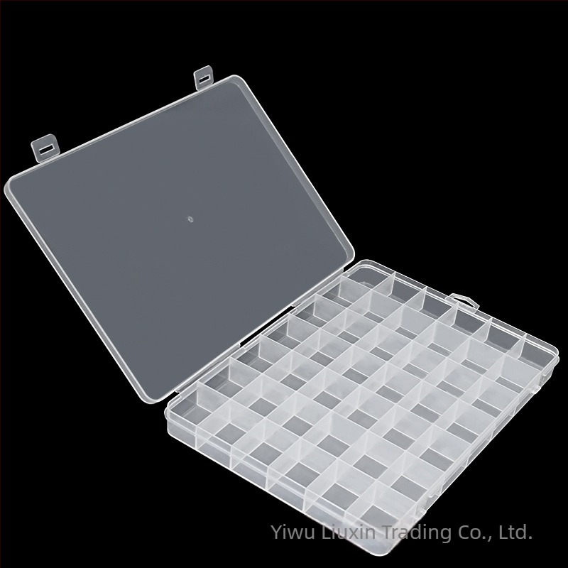 42 отделения, прозрачен PP пластмасов организатор с капак за съхранение на мъниста и малки части