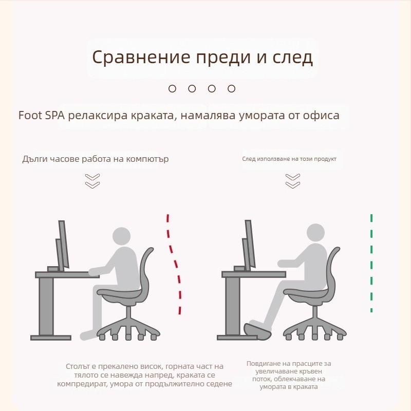 Пластмасов офисен крак-подпирач, сгъваем модел Wgjt08a, модерен минималистичен стил, повдига крака, за възрастни