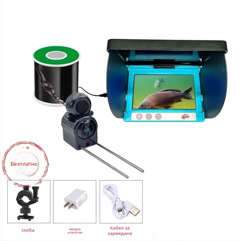 Подводен уловител на риба с HD визуализация, диапазон на дълбочина 0.6-30 м, захранване DC 10-18 V, модел F965T759579S5J
