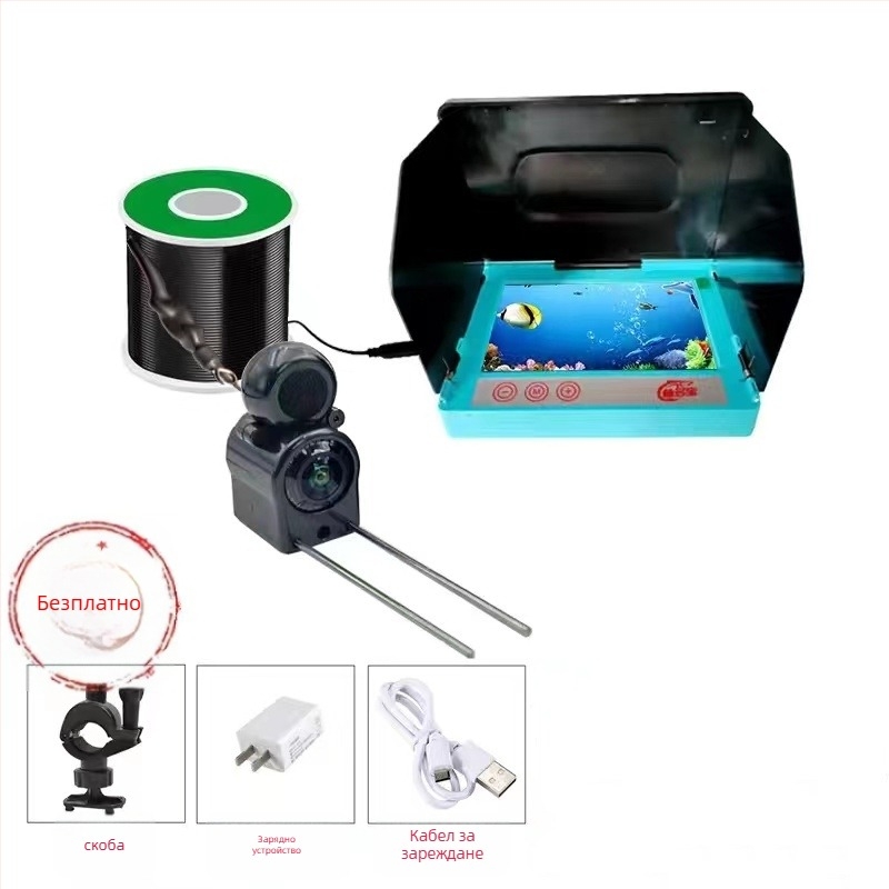 Подводен уловител на риба с HD визуализация, диапазон на дълбочина 0.6-30 м, захранване DC 10-18 V, модел F965T759579S5J