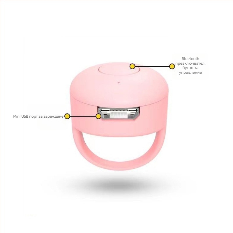 Fingertip Bluetooth пръстен за селфи с дистанционен контролер и бутон за харесване и превъртане на страници — модел Fingertip Praise 01, Bluetooth 5.0, ABS силикагел, около 4 г