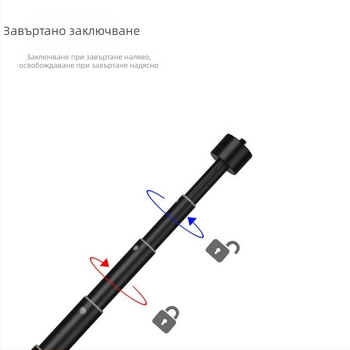 Ruby YC130 Алуминиева сплав Ръчна гимбал селфи пръчка с телескопично удължение, 5 секции, натоварване до 2–5 кг, съвместима с гимбал и стабилизатор за камери