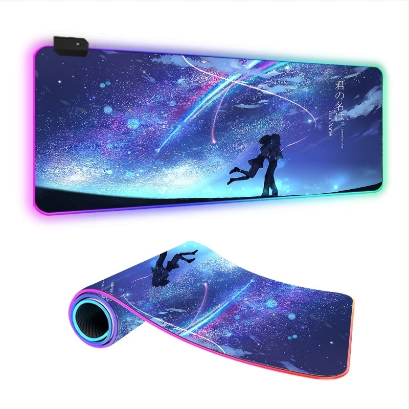 Star Mouse Pad подложка за мишка за бюро с LED осветление, гума и плат, едностранна, игрова е-спорт подложка, термален трансфер, отпечатано лого