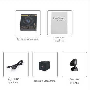 AS02 Безжична Wi‑Fi камера с инфрачервено нощно виждане и двупосочно говорене, SD карта
