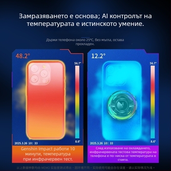 MEMO CX15 мобилен охладител за телефон с магнитен заден клип, полупроводников охладител — 5V/3A, Type-C, ABS+метал, 82.5 g