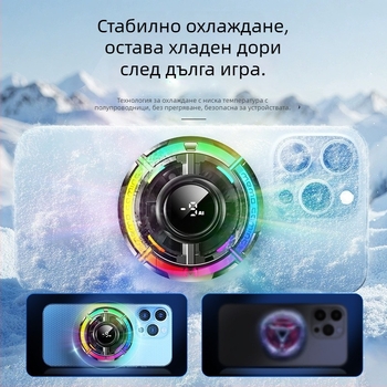 MEMO CX15 мобилен охладител за телефон с магнитен заден клип, полупроводников охладител — 5V/3A, Type-C, ABS+метал, 82.5 g