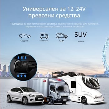 Type-C PD автомобилно зарядно за лаптоп, 100W, вход 12–24V, изход 5–20V, 5A, съвместимо с Lenovo/Asus/Apple/Huawei/Xiaomi