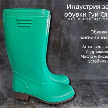 Дъждовни ботуши с дълга тръба, нехлъзгващи се, маслоустойчиви, устойчиви към киселини PVC, модел A20