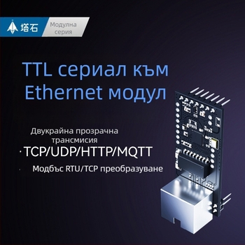 TTL към Ethernet серийно модулно устройство с TCP/IP предаване на данни, RJ45 порт — Tower Stone TAS-LAN-751