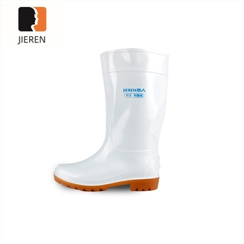 Jayren PVC санитарно-защитни ботуши, неплъзгащи се, масло- и киселинно-основно устойчиви, вътрешен слой бързосъхнещи синтетични влакна; подходящи за химическо строителство и преработка на храни