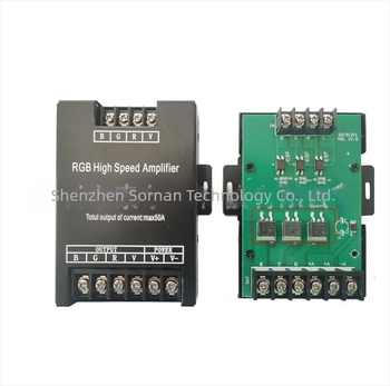 LED лента сигнален усилвател, 30A железен корпус, PWM контрол, 5–24V, обхват 25 м, IP20