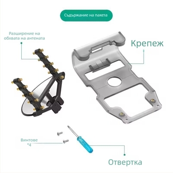 Антенен усилвател за RC дистанционно управление с екран за DJI Mini 3 / Mini 3 Pro — съвместим с DJI Mini 3 / Mini 3 Pro, усилване на сигнала, удължаване на обхвата