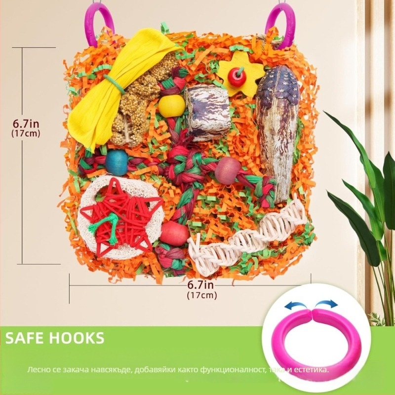 YG дървена играчка за папагали с катераща мрежа и дъвкателна играчка във форма на петзвездна звезда — Guangdong произход