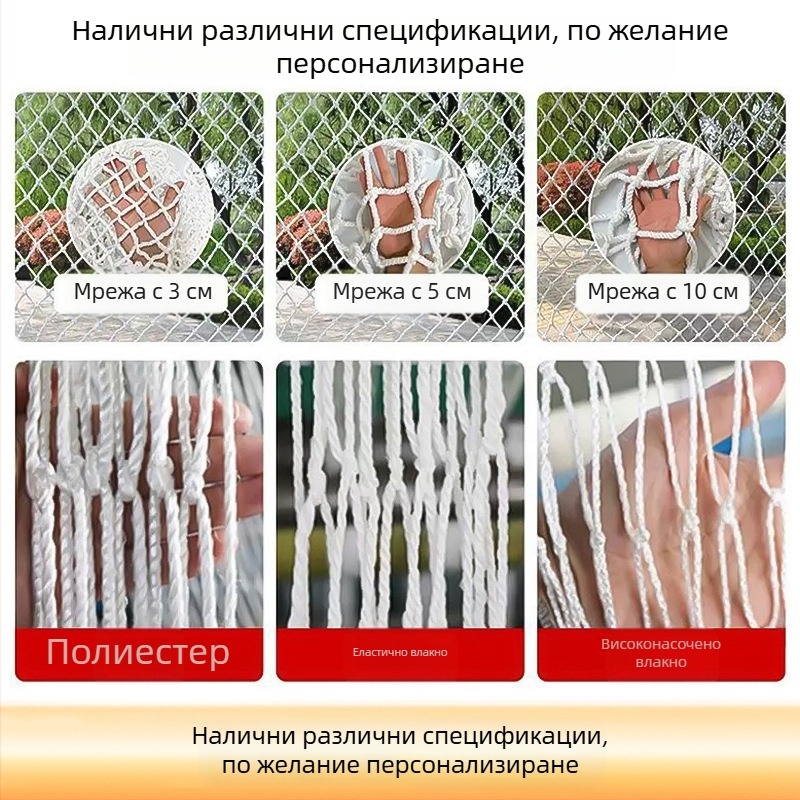 Товарна мрежа за камиони и контейнери, предпазна мрежа против падане, за закрепване на товари, декоративно окачване