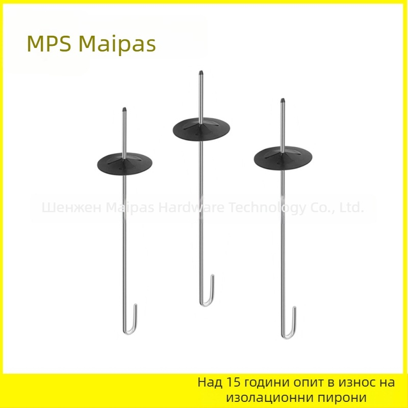 J-образен клип за изолационен пирон, от неръждаема стомана и алуминий, за мрежа против птици на слънчеви панели, термична проводимост 0.035, температура на употреба 500