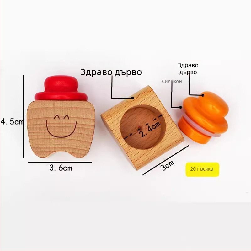 Дървена кутия за детски млечни зъби – съкровищна кутия за съхранение на зъби, за деца 4–6 г