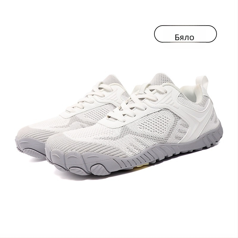 Хайкинг обувки за походи с широк нос, дишащо мрежесто горнище и противохлъзгаща подметка от естествен каучук