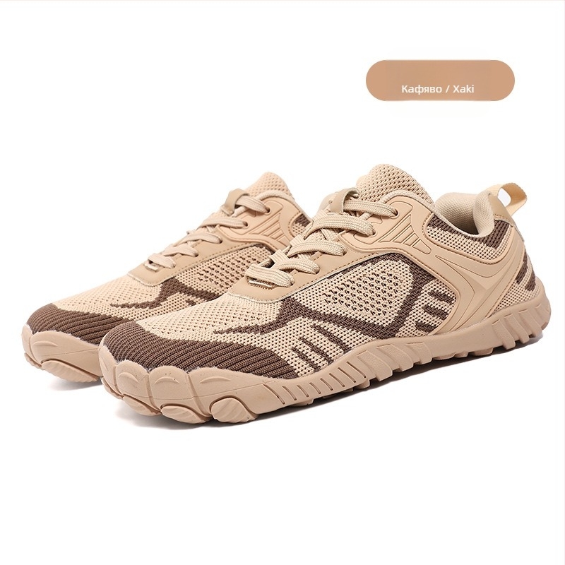 Хайкинг обувки за походи с широк нос, дишащо мрежесто горнище и противохлъзгаща подметка от естествен каучук