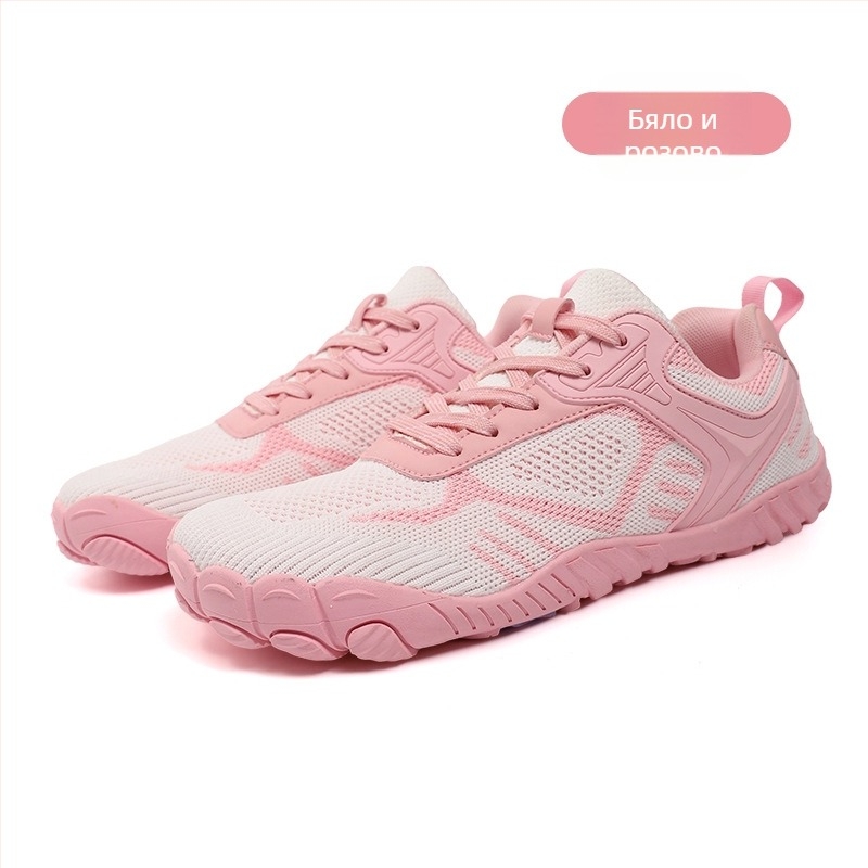 Хайкинг обувки за походи с широк нос, дишащо мрежесто горнище и противохлъзгаща подметка от естествен каучук