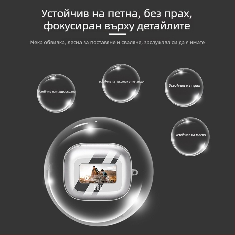 Прозрачен защитен калъф за JBL LIVE BEAM3 цветни безжични слушалки