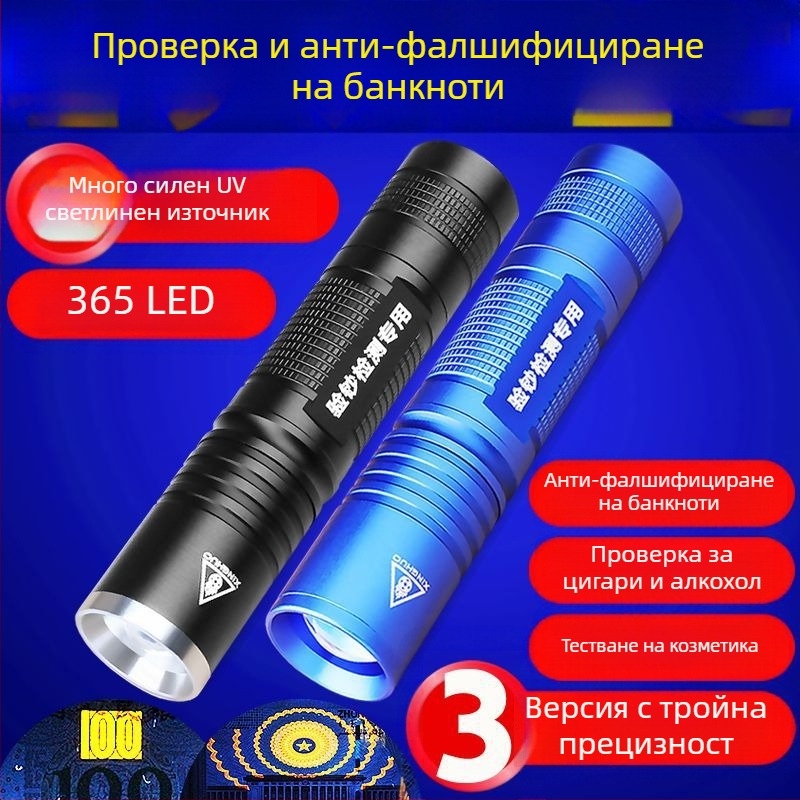 Детектор за валута лампа – мини лазерен валутен верификатор, захранван с батерии, пластмасов корпус, идентификация