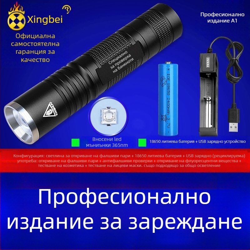 Детектор за валута лампа – мини лазерен валутен верификатор, захранван с батерии, пластмасов корпус, идентификация