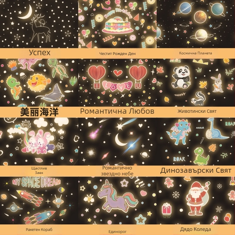 Проектор за звездно небе и музикална нощна лампа, въртящ се, модерен минималистичен стил (Проекция; Музика; 5V; Включване в мрежа)