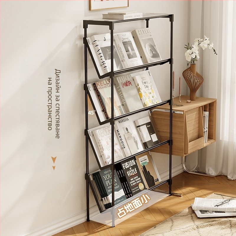 Наклонена метална многоетажна етажерка за обувки за общежития, входове и коридори — спестява пространство, многофункционална