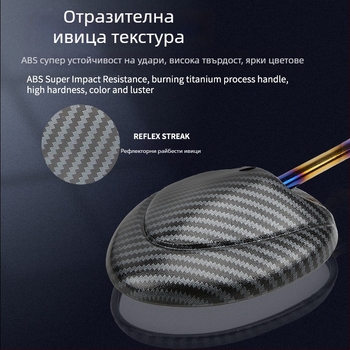 Задно огледало за мотори и електрически скутери – въртящо се овално огледало от въглеродни влакна с отражател, корпус от стъкло + ABS