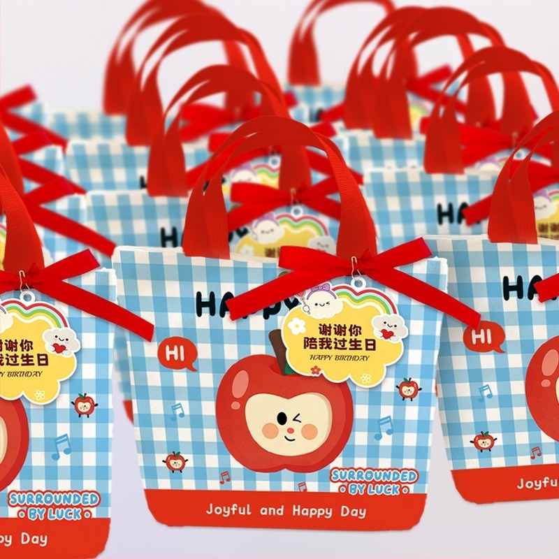 Платнена детска чанта с карикатурен дизайн, персонализируема подаръчна чанта, шевна изработка