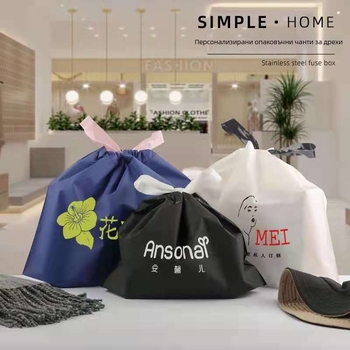 Еднократни торбички за доставки с връзки, двойнослойни, марка Wangxuan, универсални чанти за магазин за облекло