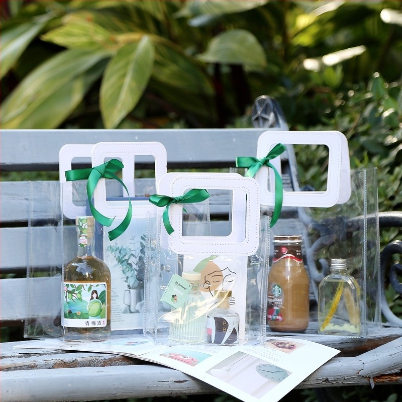 Yize Прозрачна PVC чанта, двойно-слойна 60 Silk, Универсална торба за подаръци и козметика