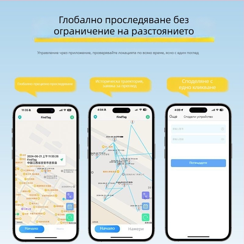 Умен тракер против загуба за велосипеди и домашни любимци, модел F3, ABS, Bluetooth, батерия 220 mAh, приложение за проследяване