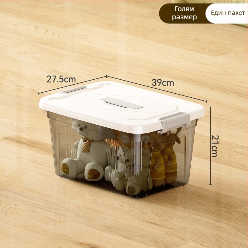 Пластмасова кутия за съхранение за дома – PP материал, капацитет 10–20 л, колела, ръчно пренасяне, капак със щракване