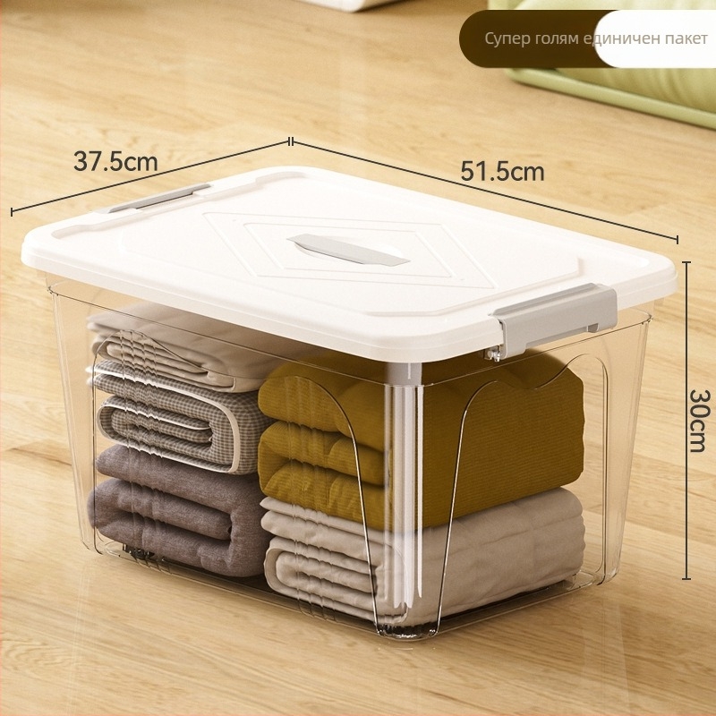 Пластмасова кутия за съхранение за дома – PP материал, капацитет 10–20 л, колела, ръчно пренасяне, капак със щракване