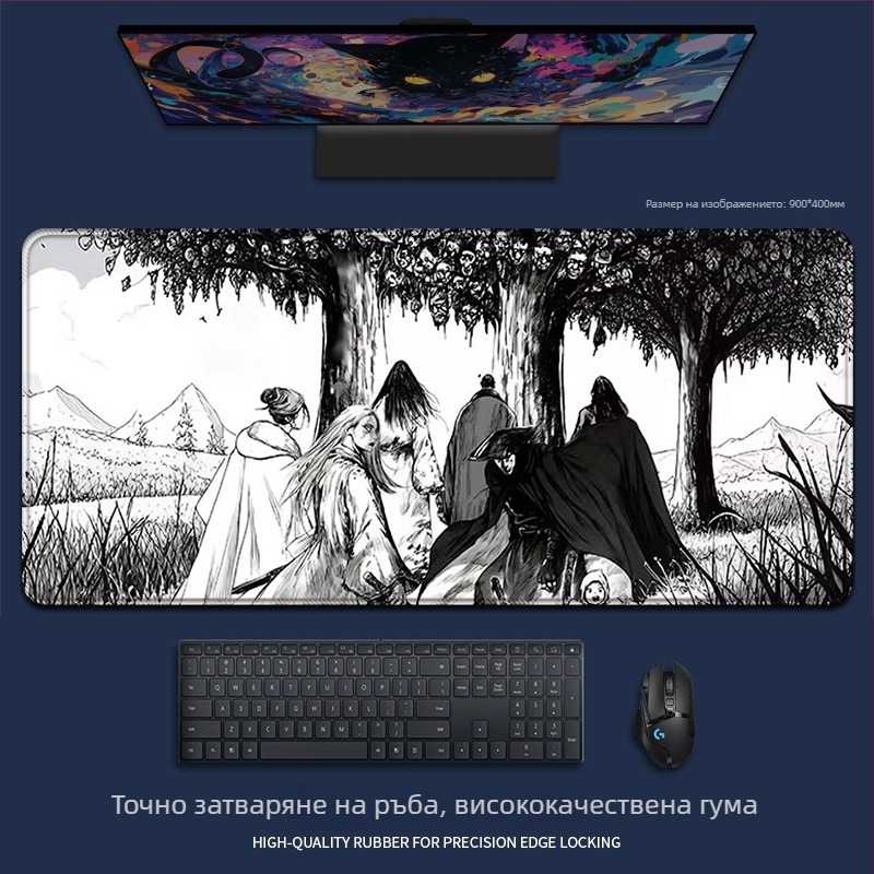Настолна подложка за мишка, стил анимационна карикатура, естествен каучук, едностранна, печат с топлинен трансфер