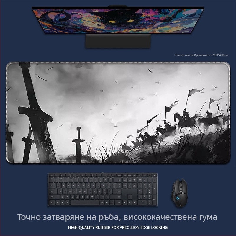 Настолна подложка за мишка, стил анимационна карикатура, естествен каучук, едностранна, печат с топлинен трансфер