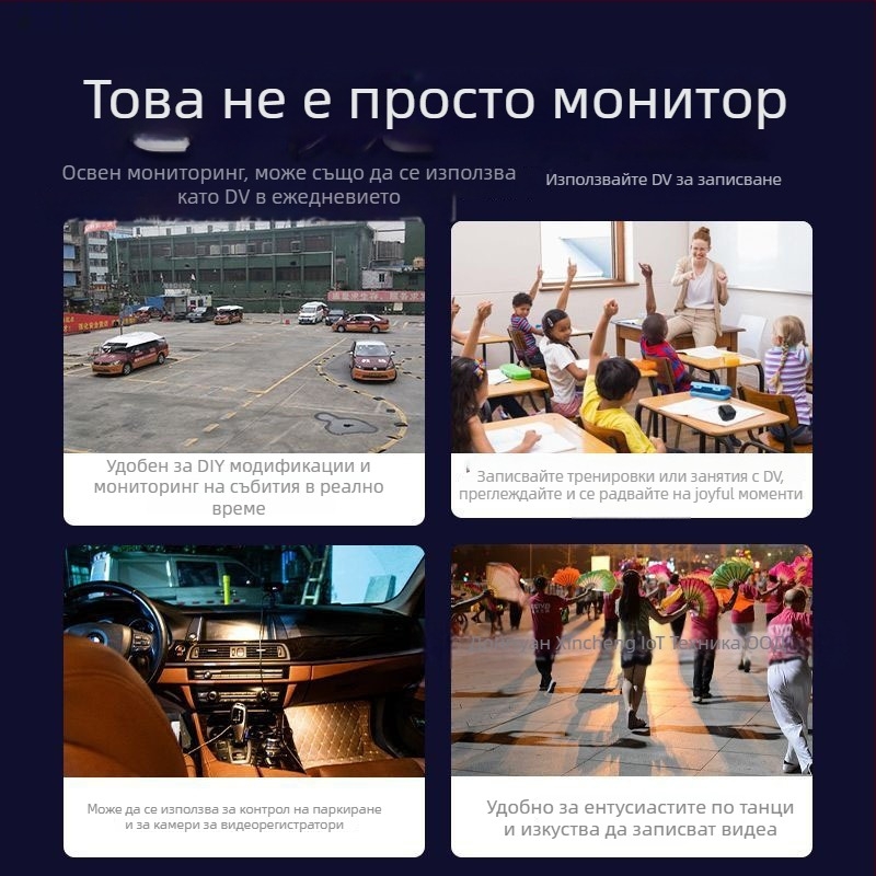 Вътрешна камера за видеонаблюдение — 1080p, обхват 30 м+, управление чрез мобилно приложение, нощно виждане, облачно съхранение