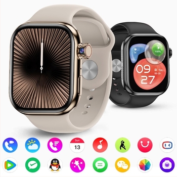 XC19B Morse Code S10 смарт часовник със слот за карта, AMOLED квадратен дисплей, Android съвместим, мониторинг на сърдечния ритъм