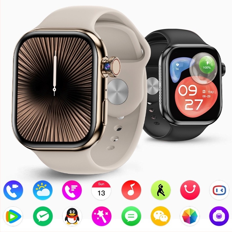 XC19B Morse Code S10 смарт часовник със слот за карта, AMOLED квадратен дисплей, Android съвместим, мониторинг на сърдечния ритъм