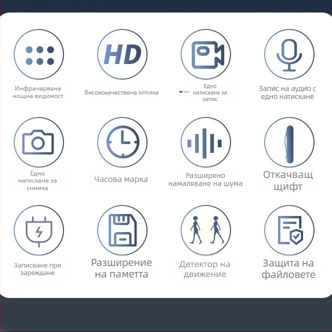 Jiakasi Y1 спортна камера — CCD сенсор, вградени микрофон, запис, 2 часа работа