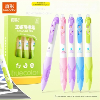 Truecolor P-1941 Нейтрална химикалка, пластмасов корпус, щракване, връх с топка, месингов връх