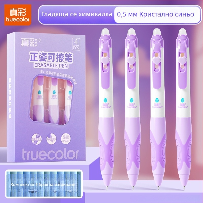 Truecolor P-1941 Нейтрална химикалка, пластмасов корпус, щракване, връх с топка, месингов връх